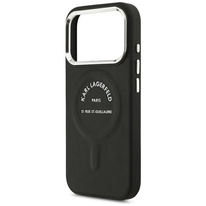 MagSafe-etui til Apple iPhone 18 Pro / 17 Pro, Karl Lagerfeld, EMB. Ring med Karl RSG-logo, Sort