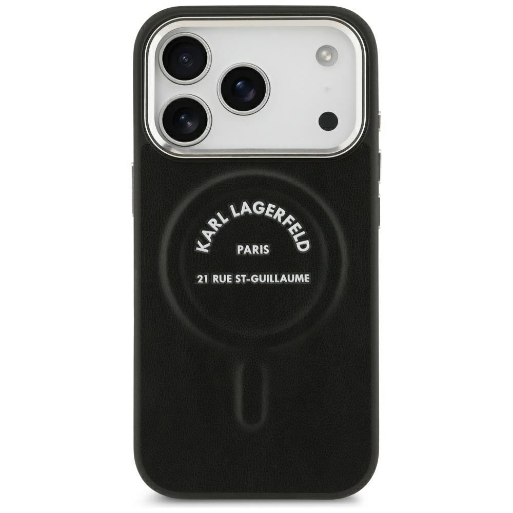 MagSafe-etui til Apple iPhone 18 Pro / 17 Pro, Karl Lagerfeld, EMB. Ring med Karl RSG-logo, Sort
