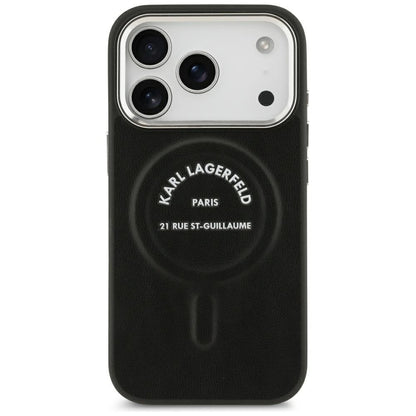 MagSafe-etui til Apple iPhone 18 Pro / 17 Pro, Karl Lagerfeld, EMB. Ring med Karl RSG-logo, Sort