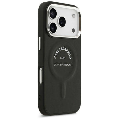 MagSafe-etui til Apple iPhone 18 Pro / 17 Pro, Karl Lagerfeld, EMB. Ring med Karl RSG-logo, Sort