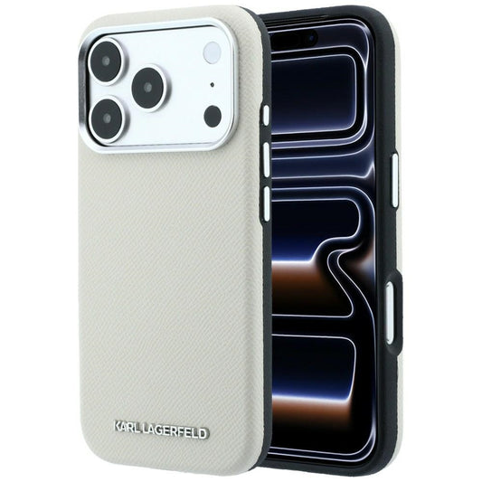MagSafe-etui til Apple iPhone 18 Pro / 17 Pro, Karl Lagerfeld, Kornet Forlænget Logo, Beige