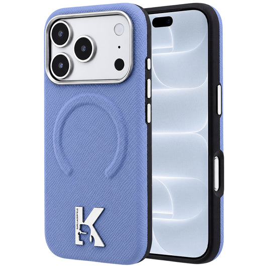 MagSafe-cover til Apple iPhone 18 Pro / 17 Pro, Karl Lagerfeld, Grained Embossed Ring, blå