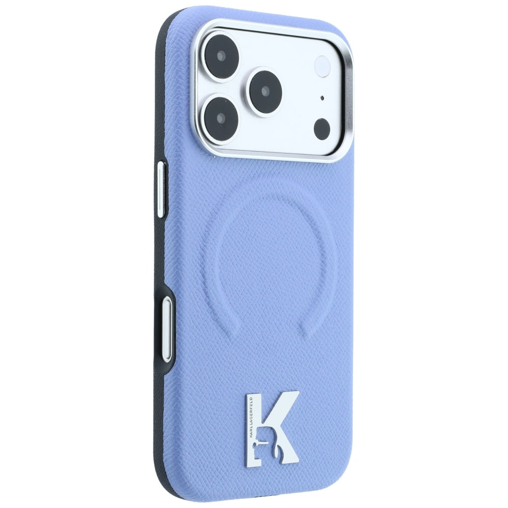 MagSafe-cover til Apple iPhone 18 Pro / 17 Pro, Karl Lagerfeld, Grained Embossed Ring, blå