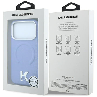 MagSafe-cover til Apple iPhone 18 Pro / 17 Pro, Karl Lagerfeld, Grained Embossed Ring, blå