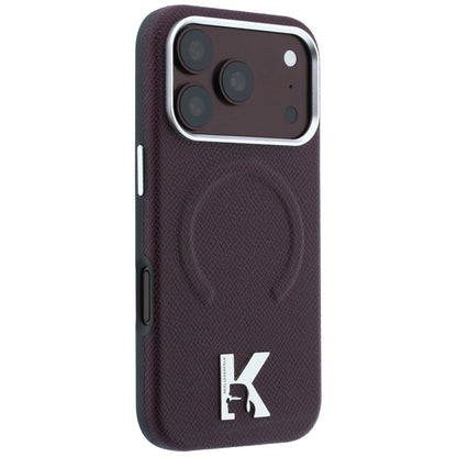 MagSafe-etui til Apple iPhone 18 Pro / 17 Pro, Karl Lagerfeld, Kornet Præget Ring, Vinrød