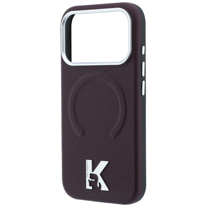 MagSafe-etui til Apple iPhone 18 Pro / 17 Pro, Karl Lagerfeld, Kornet Præget Ring, Vinrød