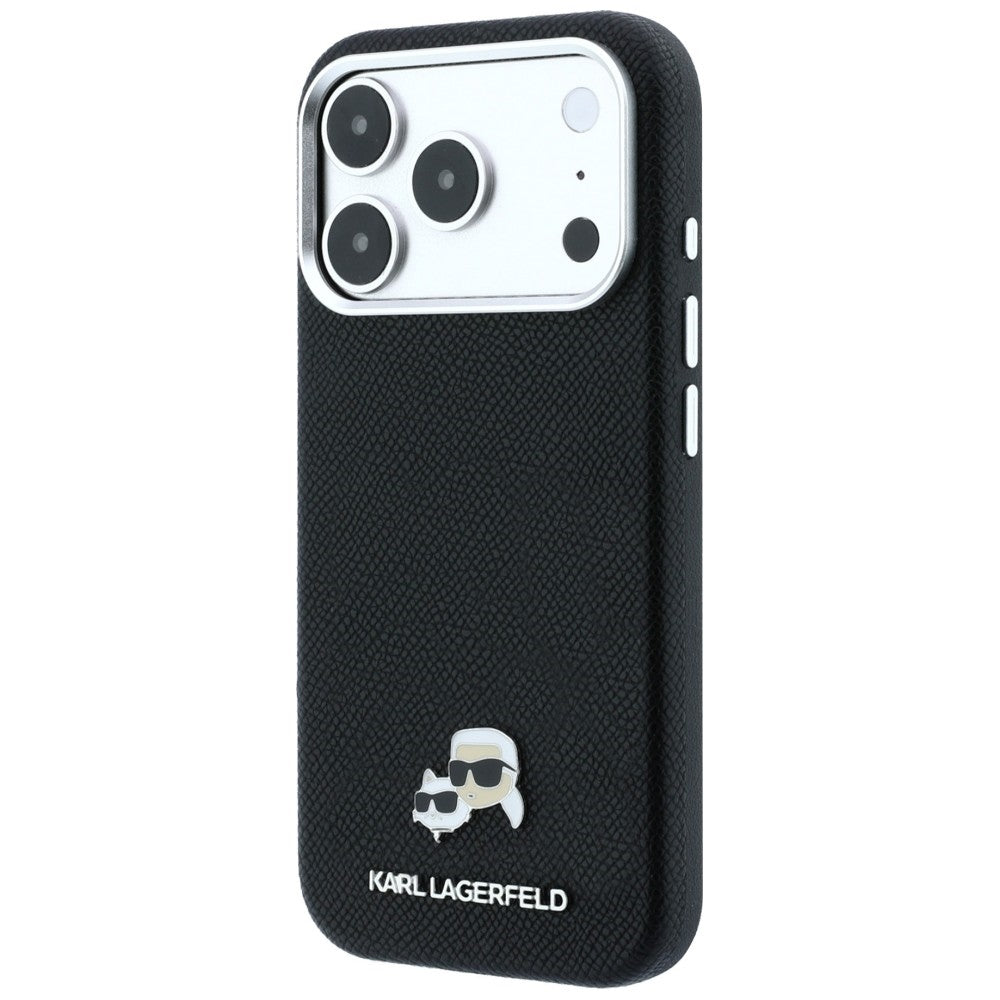 MagSafe-etui til Apple iPhone 18 Pro / 17 Pro, Karl Lagerfeld, Grained KC Heads, Sort