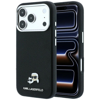 MagSafe-etui til Apple iPhone 18 Pro / 17 Pro, Karl Lagerfeld, Grained KC Heads, Sort