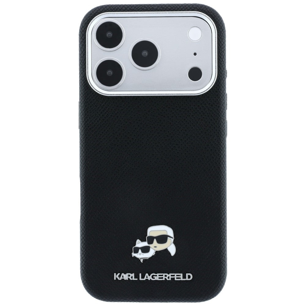 MagSafe-etui til Apple iPhone 18 Pro / 17 Pro, Karl Lagerfeld, Grained KC Heads, Sort