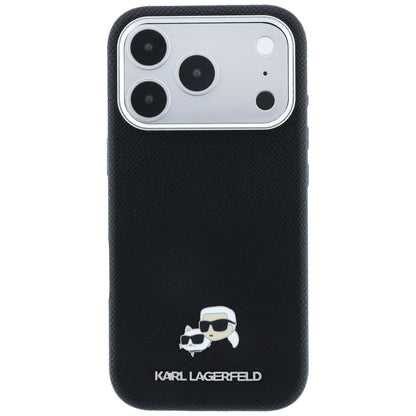 MagSafe-etui til Apple iPhone 18 Pro / 17 Pro, Karl Lagerfeld, Grained KC Heads, Sort