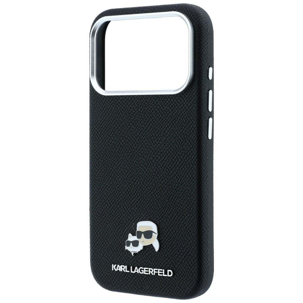 MagSafe-etui til Apple iPhone 18 Pro / 17 Pro, Karl Lagerfeld, Grained KC Heads, Sort