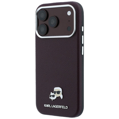 MagSafe-etui til Apple iPhone 18 Pro / 17 Pro, Karl Lagerfeld, Grained KC Heads, Vinrød