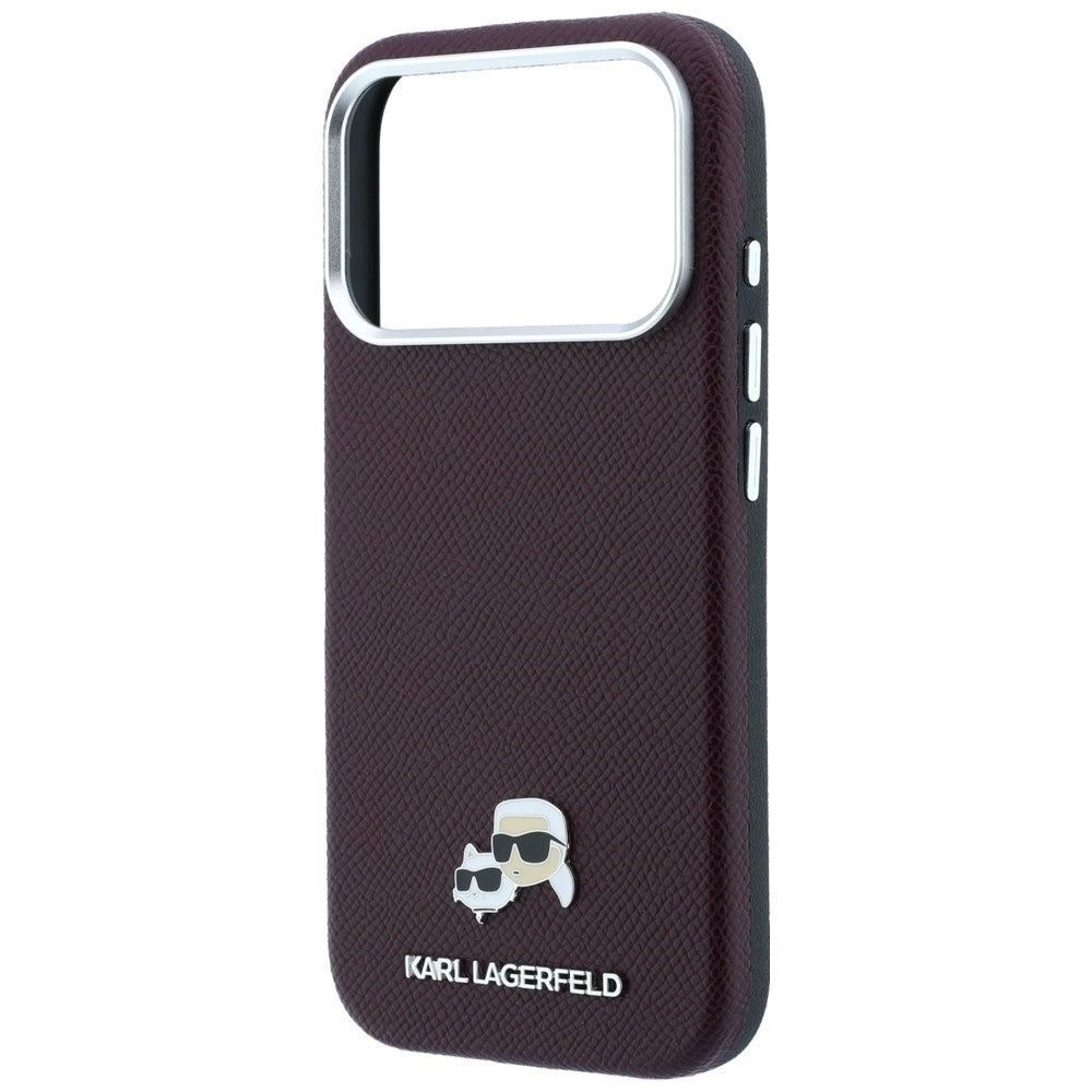 MagSafe-etui til Apple iPhone 18 Pro / 17 Pro, Karl Lagerfeld, Grained KC Heads, Vinrød