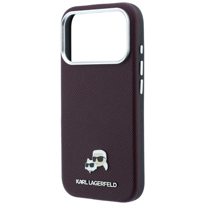MagSafe-etui til Apple iPhone 18 Pro / 17 Pro, Karl Lagerfeld, Grained KC Heads, Vinrød