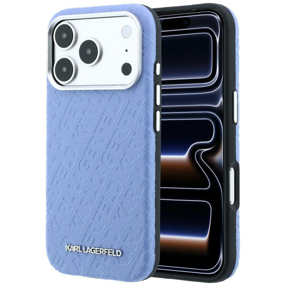 MagSafe-etui til Apple iPhone 18 Pro / 17 Pro, Karl Lagerfeld, Kornet Metal Logo, Blå