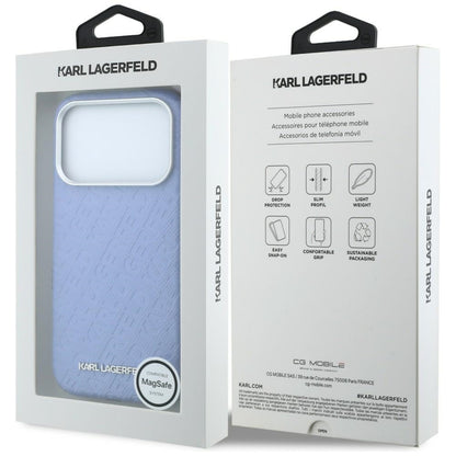 MagSafe-etui til Apple iPhone 18 Pro / 17 Pro, Karl Lagerfeld, Kornet Metal Logo, Blå