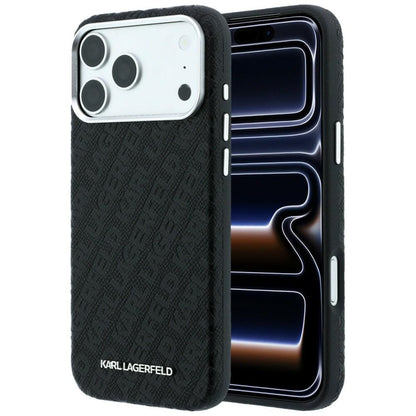 MagSafe-etui til Apple iPhone 18 Pro / 17 Pro, Karl Lagerfeld, Kornet Metal Logo, Sort