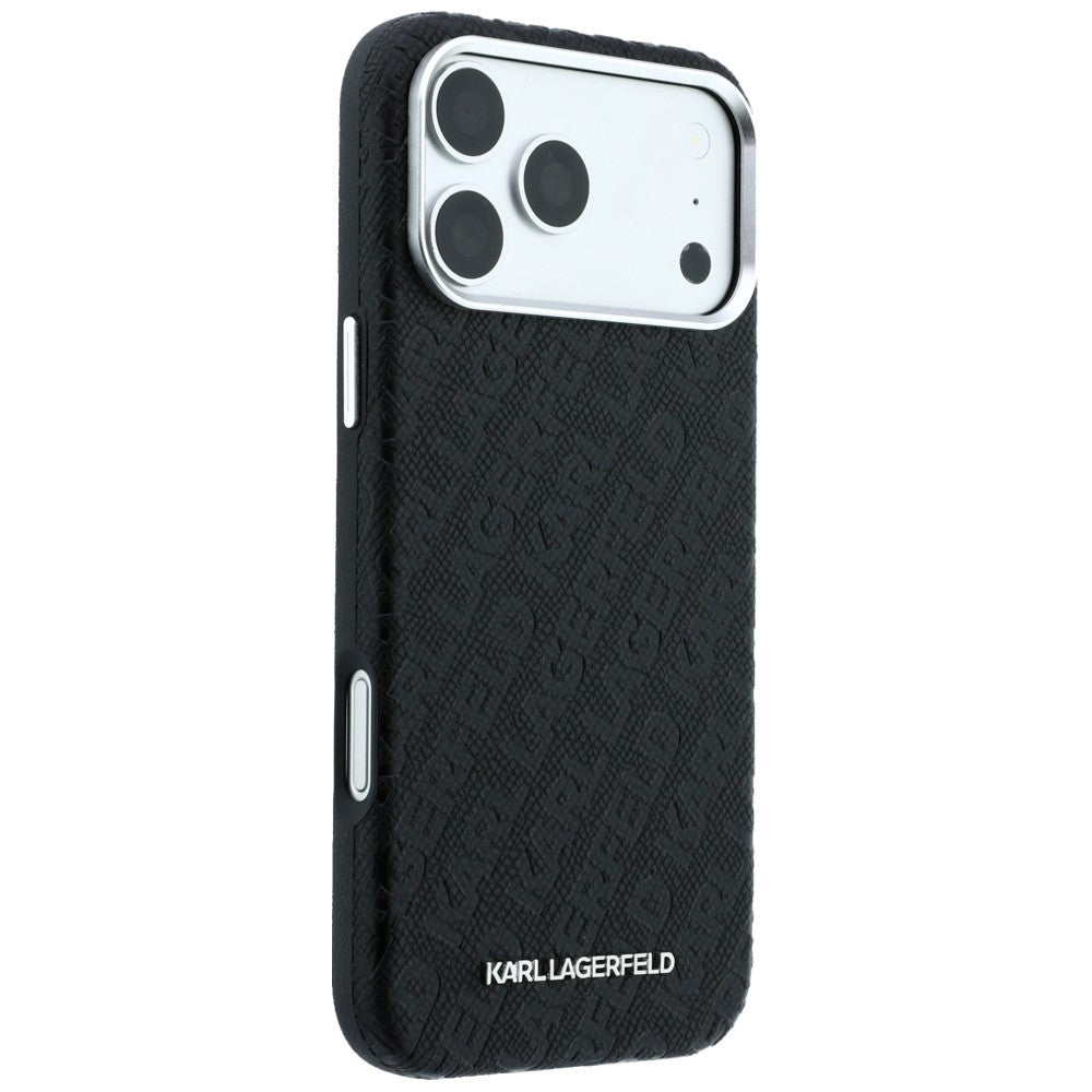 MagSafe-etui til Apple iPhone 18 Pro / 17 Pro, Karl Lagerfeld, Kornet Metal Logo, Sort