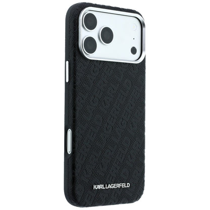 MagSafe-etui til Apple iPhone 18 Pro / 17 Pro, Karl Lagerfeld, Kornet Metal Logo, Sort