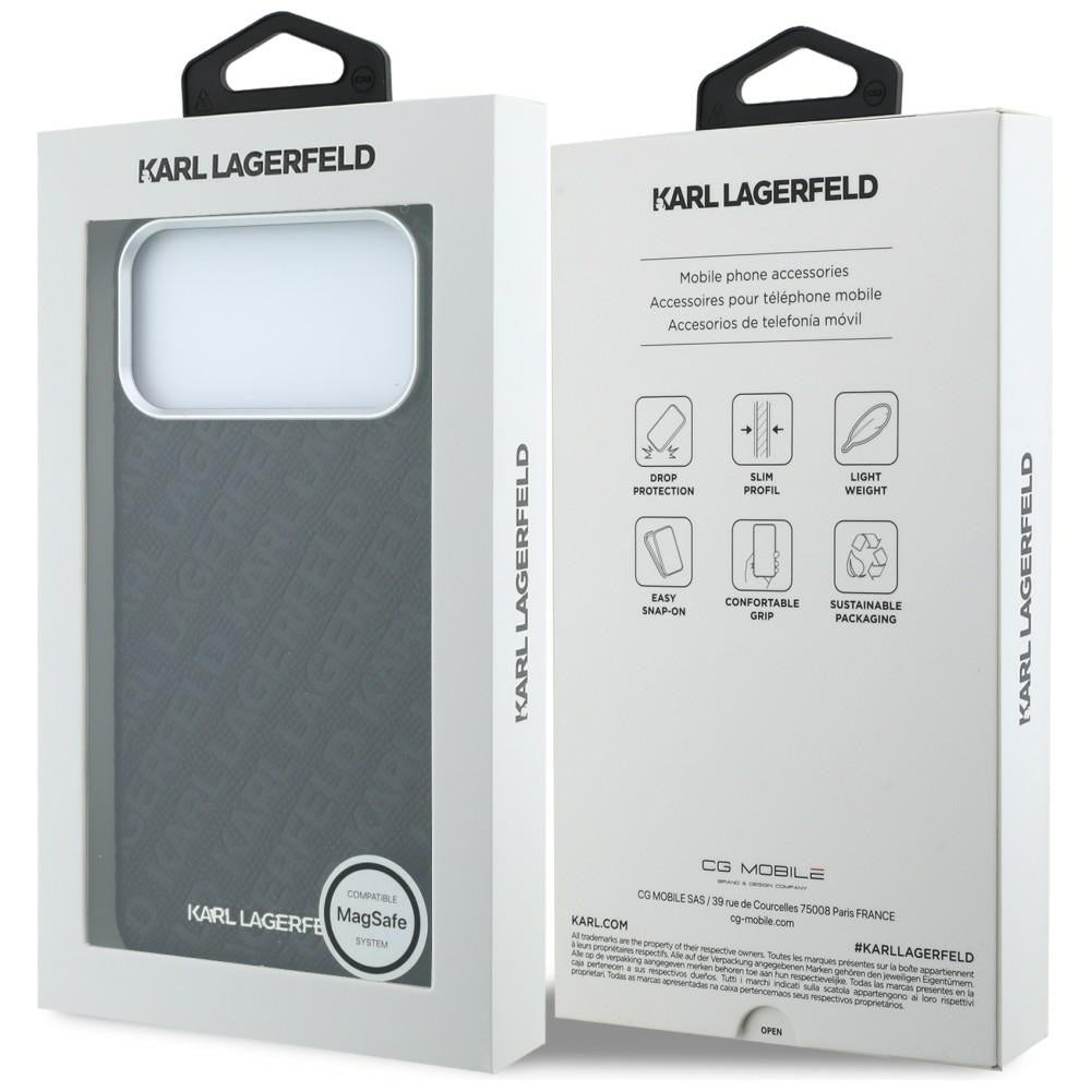 MagSafe-etui til Apple iPhone 18 Pro / 17 Pro, Karl Lagerfeld, Kornet Metal Logo, Sort