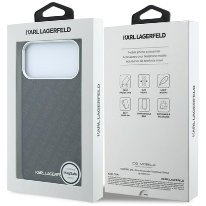 MagSafe-etui til Apple iPhone 18 Pro / 17 Pro, Karl Lagerfeld, Kornet Metal Logo, Sort
