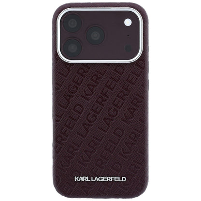 MagSafe-etui til Apple iPhone 18 Pro / 17 Pro, Karl Lagerfeld, Kornet Metal Logo, Vinrød