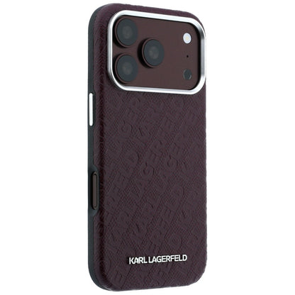 MagSafe-etui til Apple iPhone 18 Pro / 17 Pro, Karl Lagerfeld, Kornet Metal Logo, Vinrød