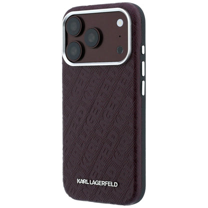 MagSafe-etui til Apple iPhone 18 Pro / 17 Pro, Karl Lagerfeld, Kornet Metal Logo, Vinrød