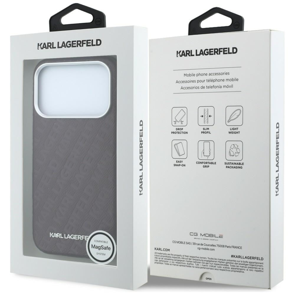 MagSafe-etui til Apple iPhone 18 Pro / 17 Pro, Karl Lagerfeld, Kornet Metal Logo, Vinrød