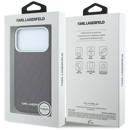 MagSafe-etui til Apple iPhone 18 Pro / 17 Pro, Karl Lagerfeld, Kornet Metal Logo, Vinrød