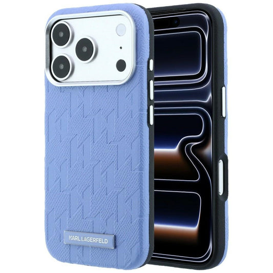 MagSafe-etui til Apple iPhone 18 Pro / 17 Pro, Karl Lagerfeld, Grained Mono Resin Logo, Bleu