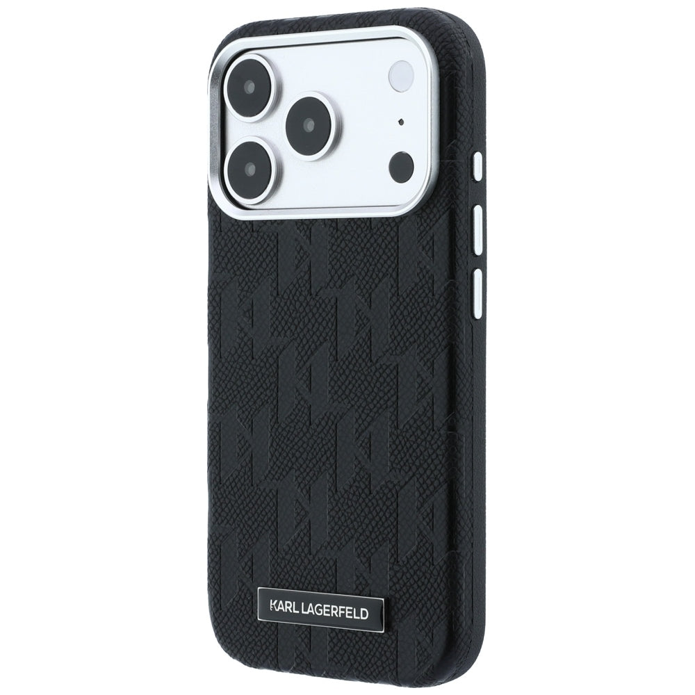 MagSafe-etui til Apple iPhone 18 Pro / 17 Pro, Karl Lagerfeld, Kornet Mono Harpiks Logo, Sort