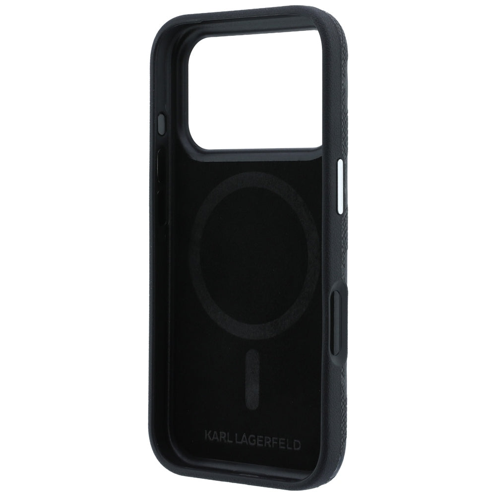 MagSafe-etui til Apple iPhone 18 Pro / 17 Pro, Karl Lagerfeld, Kornet Mono Harpiks Logo, Sort