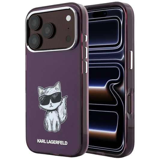 MagSafe-etui til Apple iPhone 18 Pro / 17 Pro, Karl Lagerfeld, HC IML Choupette Body Sketch Print, Vinrød