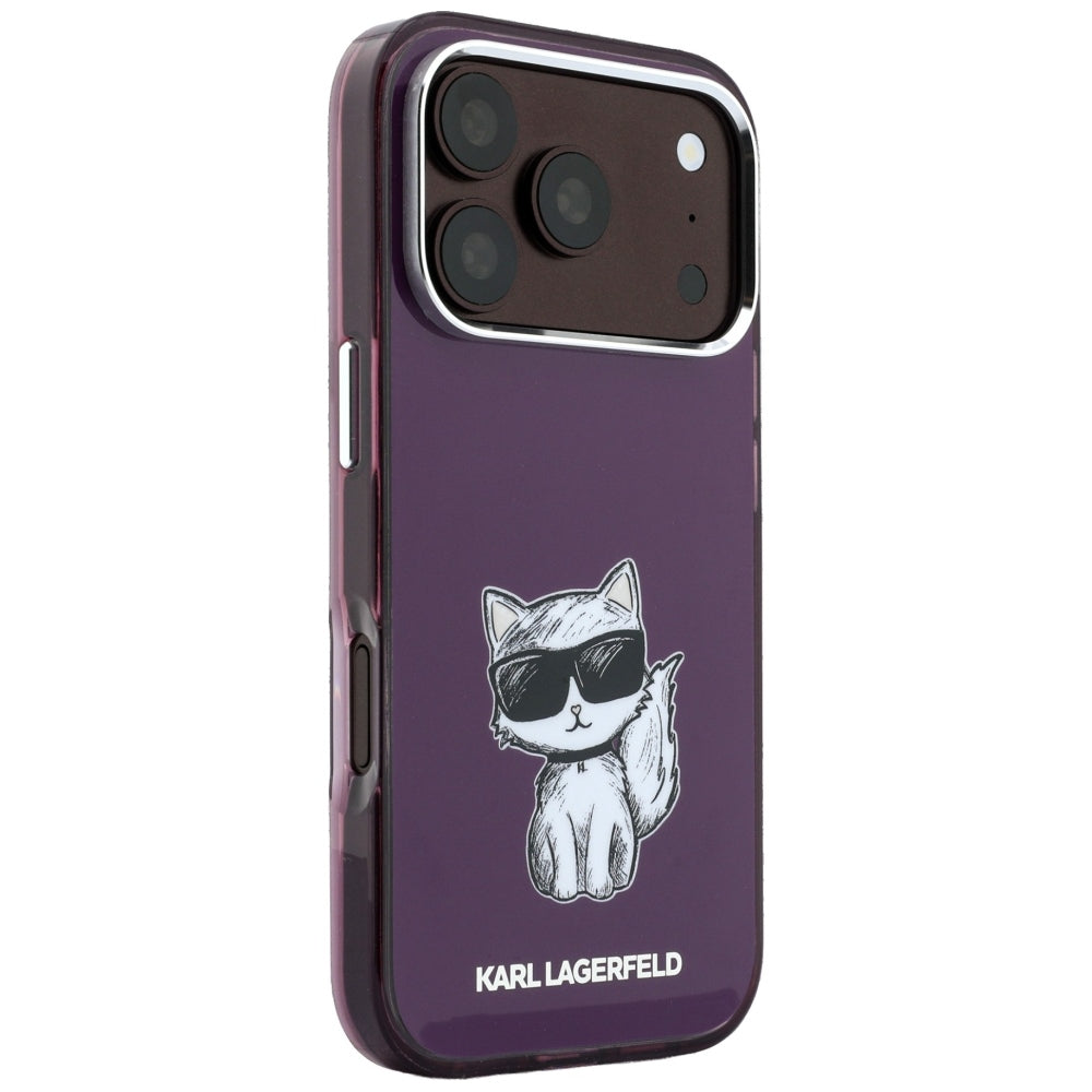 MagSafe-etui til Apple iPhone 18 Pro / 17 Pro, Karl Lagerfeld, HC IML Choupette Body Sketch Print, Vinrød
