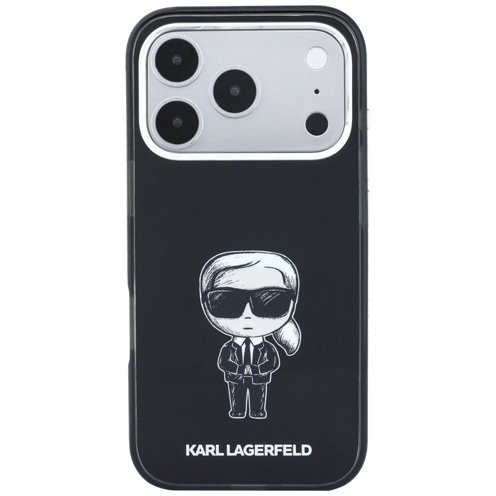 MagSafe-etui til Apple iPhone 18 Pro / 17 Pro, Karl Lagerfeld, HC IML Ikonik Sketch Print, Sort