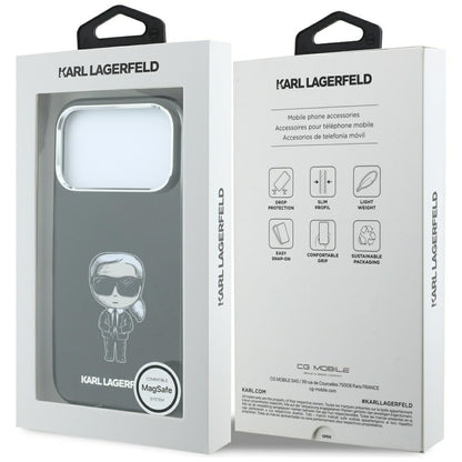 MagSafe-etui til Apple iPhone 18 Pro / 17 Pro, Karl Lagerfeld, HC IML Ikonik Sketch Print, Sort