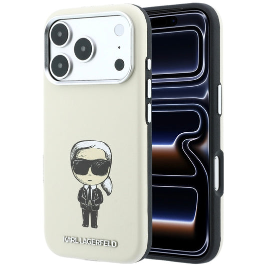 MagSafe-etui til Apple iPhone 18 Pro / 17 Pro, Karl Lagerfeld, Ikonik Sketch, Beige