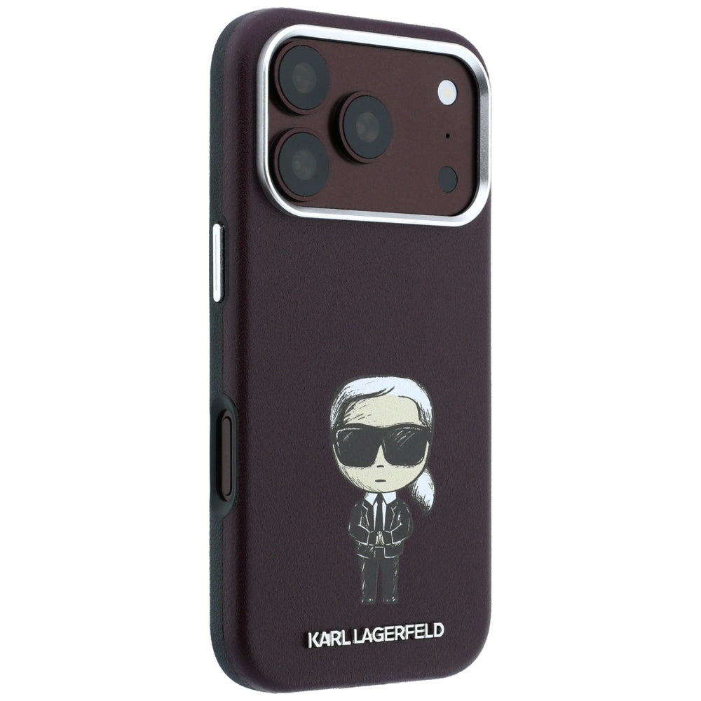 MagSafe-etui til Apple iPhone 18 Pro / 17 Pro, Karl Lagerfeld, Ikonik Sketch, Vinrød