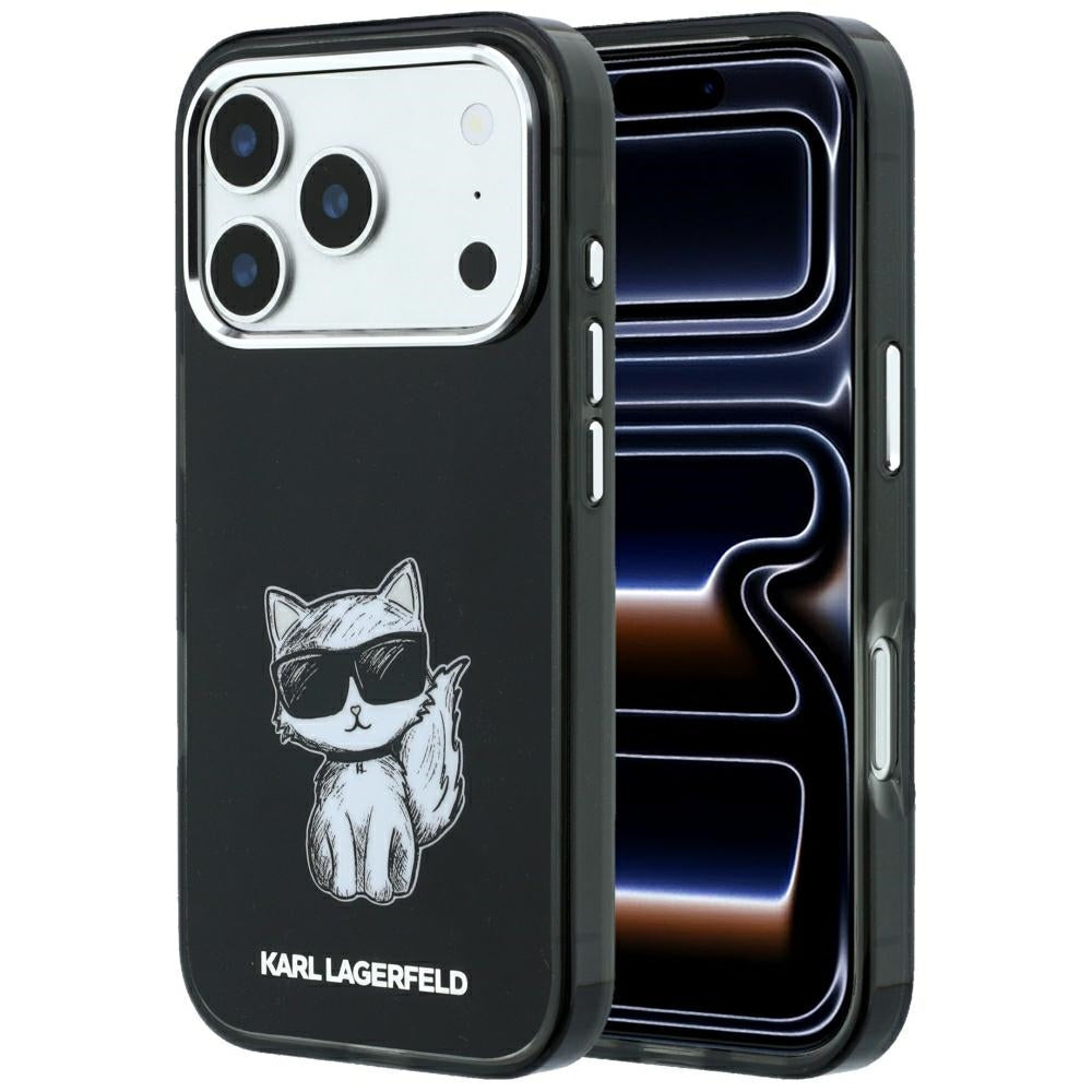 MagSafe-etui til Apple iPhone 18 Pro / 17 Pro, Karl Lagerfeld, IML Choupette Body Sketch Print, Sort