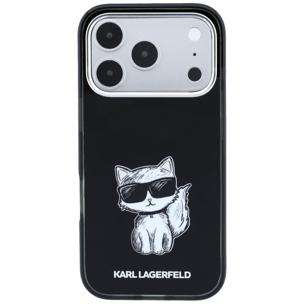 MagSafe-etui til Apple iPhone 18 Pro / 17 Pro, Karl Lagerfeld, IML Choupette Body Sketch Print, Sort