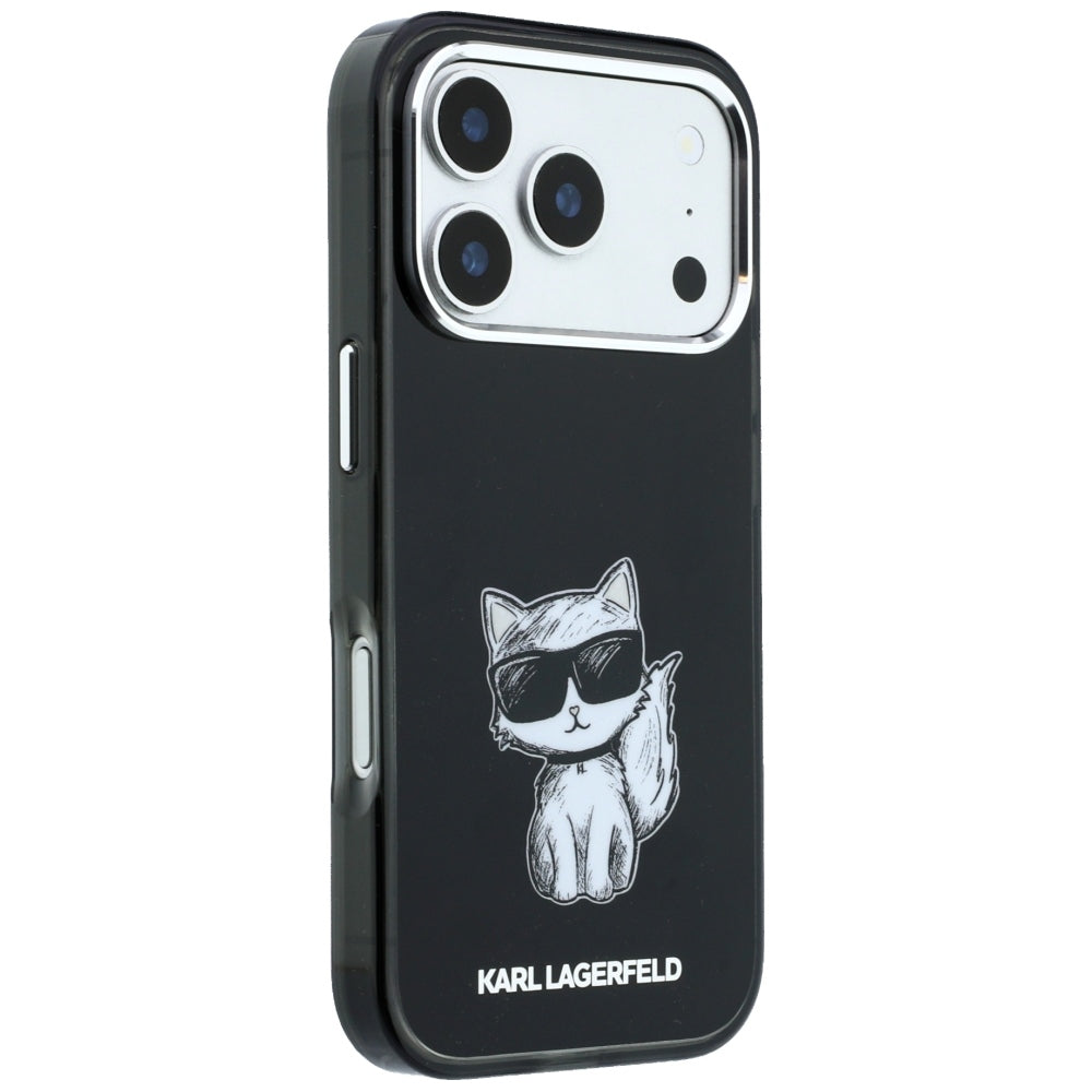 MagSafe-etui til Apple iPhone 18 Pro / 17 Pro, Karl Lagerfeld, IML Choupette Body Sketch Print, Sort