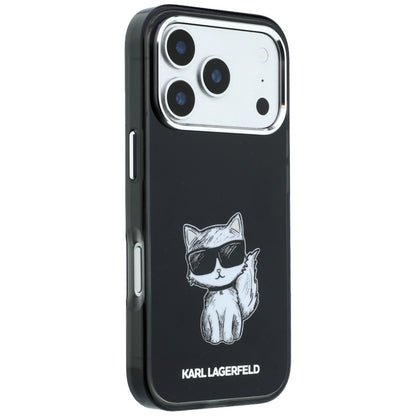 MagSafe-etui til Apple iPhone 18 Pro / 17 Pro, Karl Lagerfeld, IML Choupette Body Sketch Print, Sort