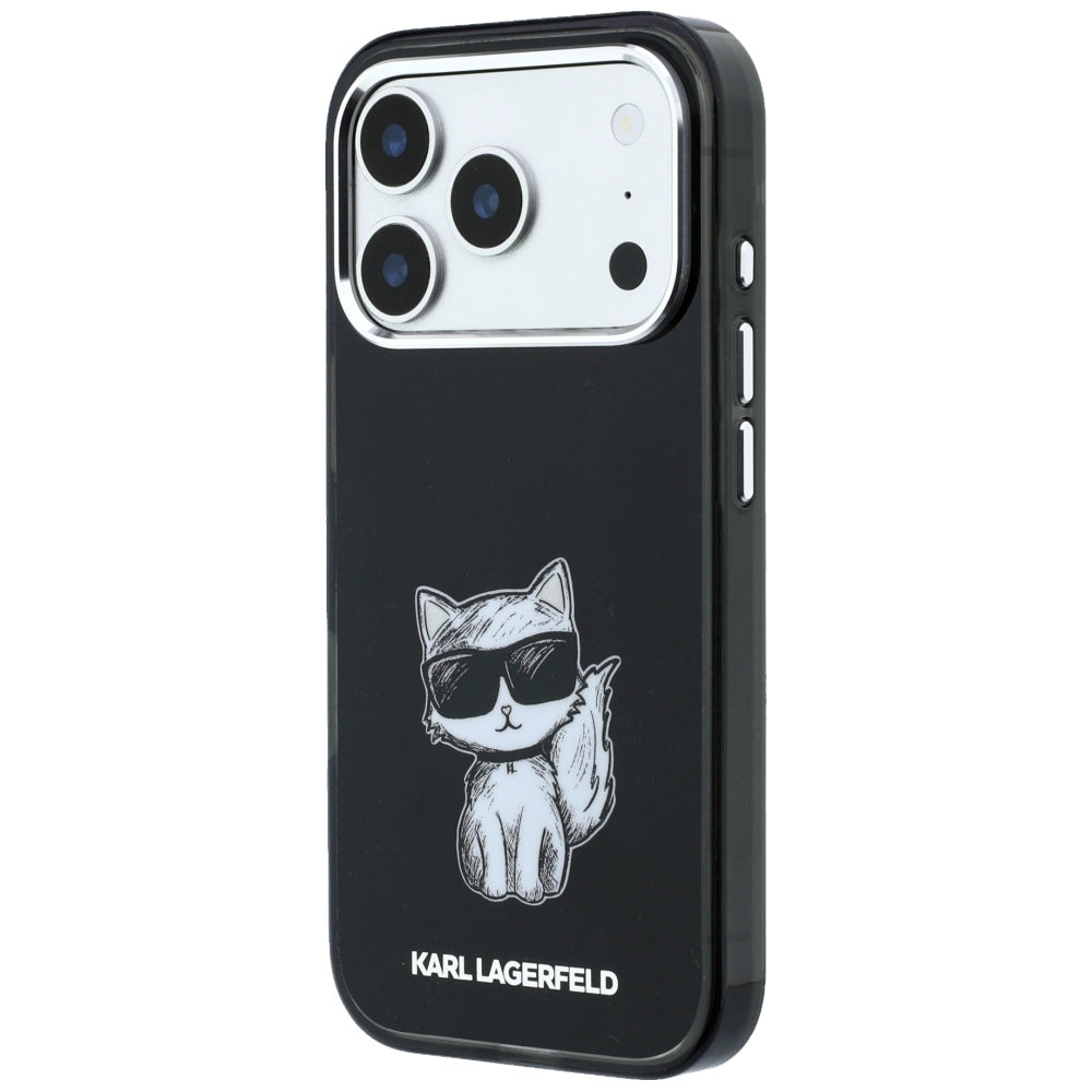 MagSafe-etui til Apple iPhone 18 Pro / 17 Pro, Karl Lagerfeld, IML Choupette Body Sketch Print, Sort