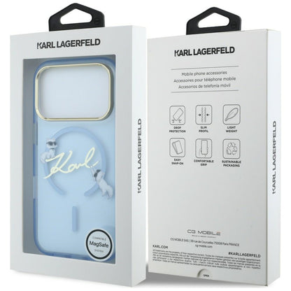 MagSafe-etui til Apple iPhone 18 Pro / 17 Pro, Karl Lagerfeld, IML Karl Script Logo, Blå
