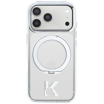 MagSafe-etui til Apple iPhone 18 Pro / 17 Pro, Karl Lagerfeld, IML Ring Stand Kameo Metal, Transparent