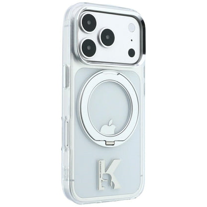 MagSafe-etui til Apple iPhone 18 Pro / 17 Pro, Karl Lagerfeld, IML Ring Stand Kameo Metal, Transparent