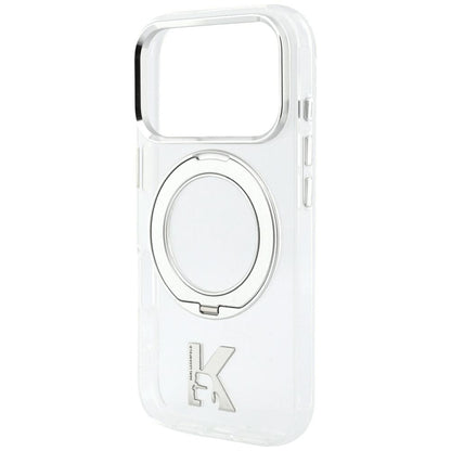 MagSafe-etui til Apple iPhone 18 Pro / 17 Pro, Karl Lagerfeld, IML Ring Stand Kameo Metal, Transparent