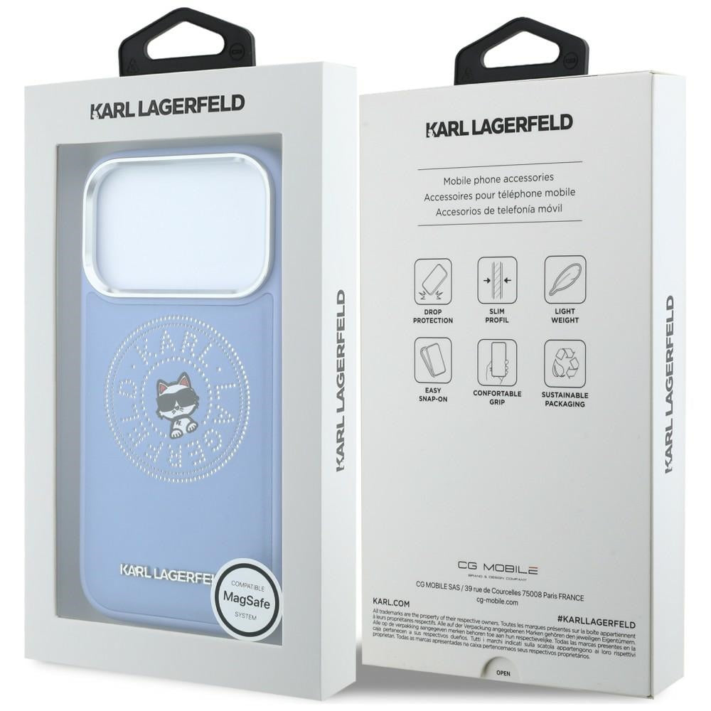MagSafe-cover til Apple iPhone 18 Pro / 17 Pro, Karl Lagerfeld, Point and Choupette Sketch, blå