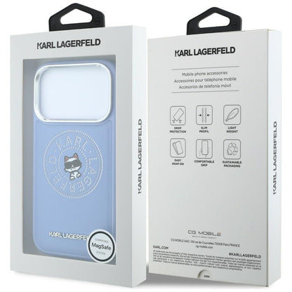 MagSafe-cover til Apple iPhone 18 Pro / 17 Pro, Karl Lagerfeld, Point and Choupette Sketch, blå